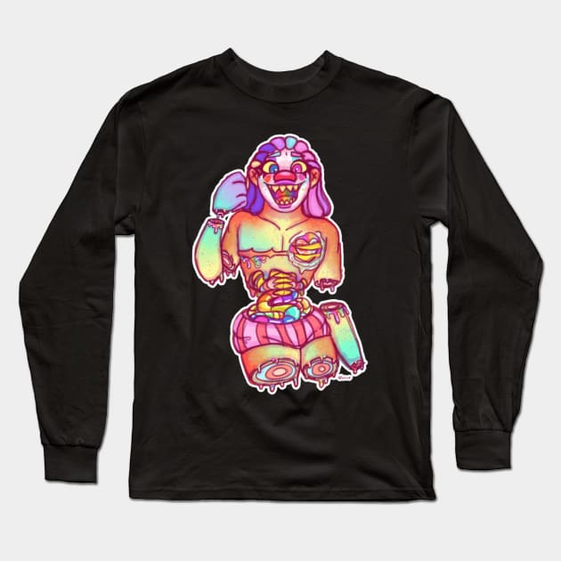 Candy Clown Long Sleeve T-Shirt by Queen_Glacia